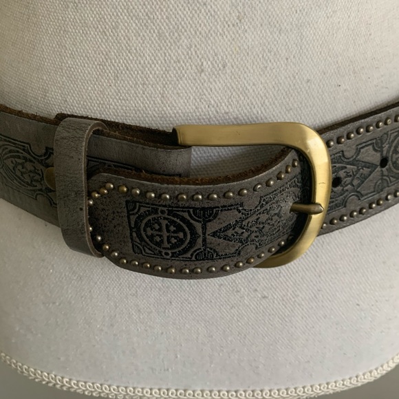 Rhinestone Studded Printed Leather Belt - Picture 2 of 6